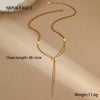 Necklace Stainless Steel Geometric Y Word Tassel Long Stick Pendant Electroplating For Women