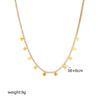 Necklace Stainless Steel Glossy Disc Pendant Diamond Rhinestone Fashionable Light Luxury Highend Nonfading