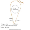Necklace Stainless Steel Gold Plated Asymmetric Rice Beads Round Bead Chain Geometric Zircon For Women