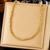 Necklace Stainless Steel Gold Plated Chain Twist Fashion Retro Simple Style