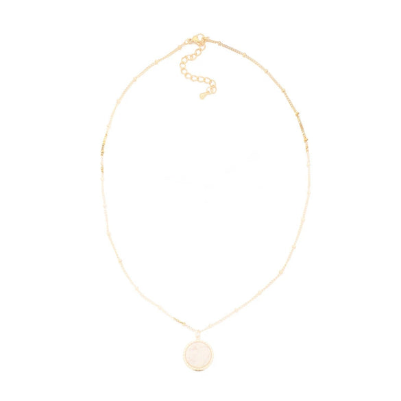 Necklace Stainless Steel Gold Plated Handmade Geometric Round Pendant Clavicle Chain For Women