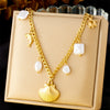 Necklace Stainless Steel Goldplated Animal Zodiac Square Pendant
