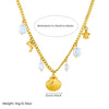 Necklace Stainless Steel Goldplated Animal Zodiac Square Pendant