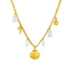 Necklace Stainless Steel Goldplated Animal Zodiac Square Pendant