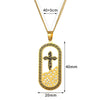 Necklace Stainless Steel Goldplated Cross Crown Wave Pattern Electroplating Design