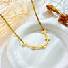 Necklace Stainless Steel Goldplated Geometric Mixed Gem Inlay Snake Bone Chain For Women
