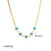 Necklace Stainless Steel Goldplated Geometric Mixed Gem Inlay Snake Bone Chain For Women