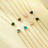 Necklace Stainless Steel Heart Inlaid With Zircon 18K Gold Plated