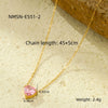 Necklace Stainless Steel Heart Inlaid With Zircon 18K Gold Plated