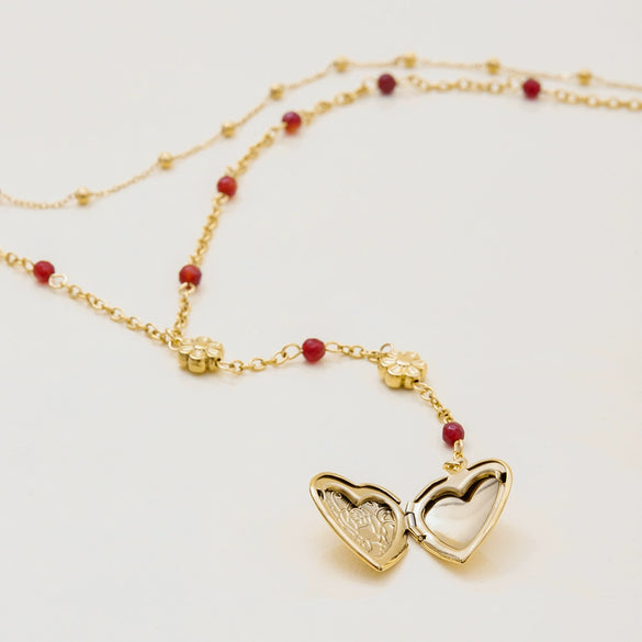 Necklace Stainless Steel Heart Pattern Retro Style Electroplating