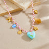 Necklace Stainless Steel Heart Shape Braided Rope Knotted Electroplating Fresh And Simple Women's