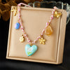 Necklace Stainless Steel Heart Shape Braided Rope Knotted Electroplating Fresh And Simple Women's