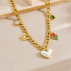 Necklace Stainless Steel Heart Shape Electroplating Multielement Accessory For Women