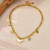 Necklace Stainless Steel Heart Shape Electroplating Multielement Accessory For Women