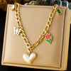Necklace Stainless Steel Heart Shape Electroplating Multielement Accessory For Women