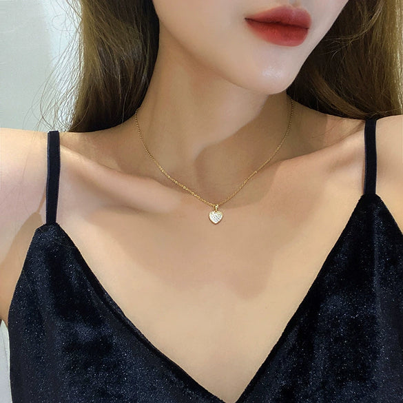 Necklace Stainless Steel Heart Shape Fashion Highend Electroplating For Girls
