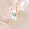 Necklace Stainless Steel Heart Shape Mixed Gemstone Setting Set With Diamonds Furnace Electroplated For Women