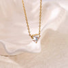 Necklace Stainless Steel Heart Shape Mixed Gemstone Setting Set With Diamonds Furnace Electroplated For Women