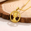 Necklace Stainless Steel Hip Hop Style Round Queen's Head Portrait Ochain Electroplated Women's