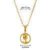 Necklace Stainless Steel Hip Hop Style Round Queen's Head Portrait Ochain Electroplated Women's