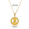Necklace Stainless Steel Hip Hop Style Round Queen's Head Portrait Ochain Electroplated Women's
