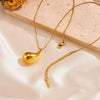 Necklace Stainless Steel Hollow Water Drop Comma Design With Cartoon Characters Electroplating For Women