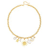 Necklace Stainless Steel Imitation Pearl Handmade Geometric Shell Pendant O Word Chain