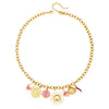 Necklace Stainless Steel Imitation Pearl Handmade Geometric Shell Pendant O Word Chain