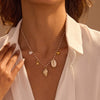 Necklace Stainless Steel Imitation Pearl Marine Elements Geometric Electroplating
