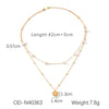 Necklace Stainless Steel Imitation Pearl Titanium Steel Heartshaped Geometric Electroplating For Women