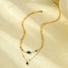 Necklace Stainless Steel Inlaid With Turquoise Natural Stone Electroplating Fashion Women's