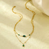 Necklace Stainless Steel Inlaid With Turquoise Natural Stone Electroplating Fashion Women's