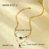 Necklace Stainless Steel Inlaid With Turquoise Natural Stone Electroplating Fashion Women's