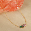 Necklace Stainless Steel 18K Electroplated Dropshaped Geometric Zircon Women's