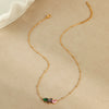 Necklace Stainless Steel 18K Electroplated Dropshaped Geometric Zircon Women's