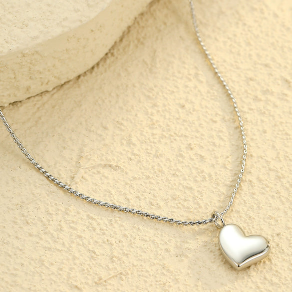 Necklace Stainless Steel 18K Gold Electroplated Heart Couple Style