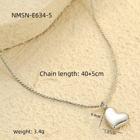 Necklace Stainless Steel 18K Gold Electroplated Heart Couple Style