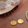 Necklace 316L Stainless Steel 18K Gold Plated French Romantic Stylish Round Pendant Jewelry