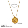 Necklace 316L Stainless Steel 18K Gold Plated French Romantic Stylish Round Pendant Jewelry