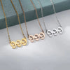 Necklace Stainless Steel 18K Gold Plated Letters Numbers Text Electroplating Unisex
