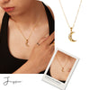 Necklace Stainless Steel 18K Goldplated Geometric Moon Pendant For Women