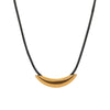 Necklace Stainless Steel Leather Rope Geometric Design Electroplating For Women