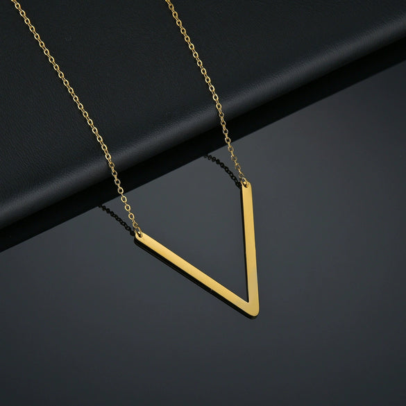 Necklace Stainless Steel Letter Pendant Electroplating Polishing