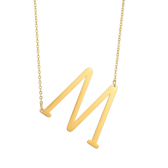 Necklace Stainless Steel Letter Pendant Electroplating Polishing