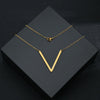 Necklace Stainless Steel Letter Pendant Electroplating Polishing