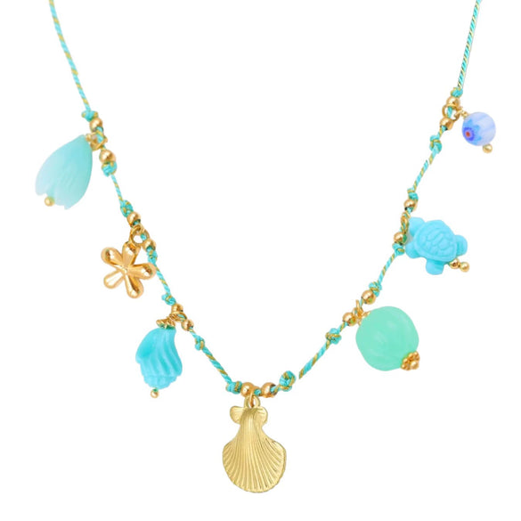 Necklace Stainless Steel Little Fresh Flower Heart Shape Electroplating