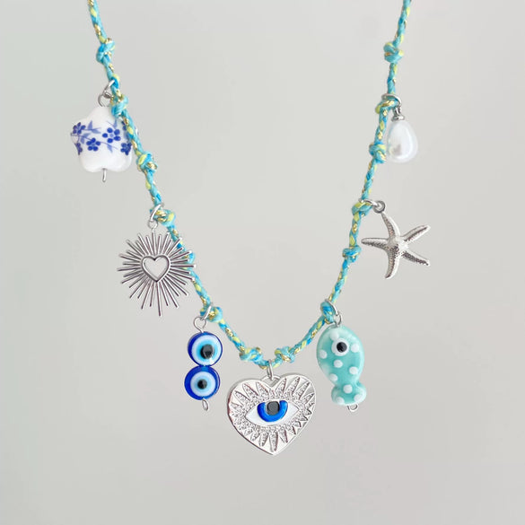 Necklace Stainless Steel Little Fresh Flower Heart Shape Electroplating