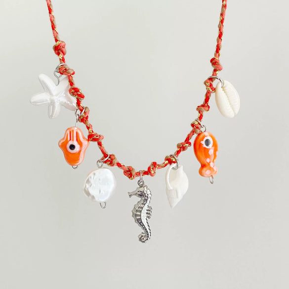 Necklace Stainless Steel Little Fresh Flower Heart Shape Electroplating