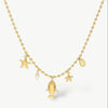 Necklace Stainless Steel Little Fresh Flower Heart Shape Electroplating
