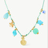 Necklace Stainless Steel Little Fresh Flower Heart Shape Electroplating